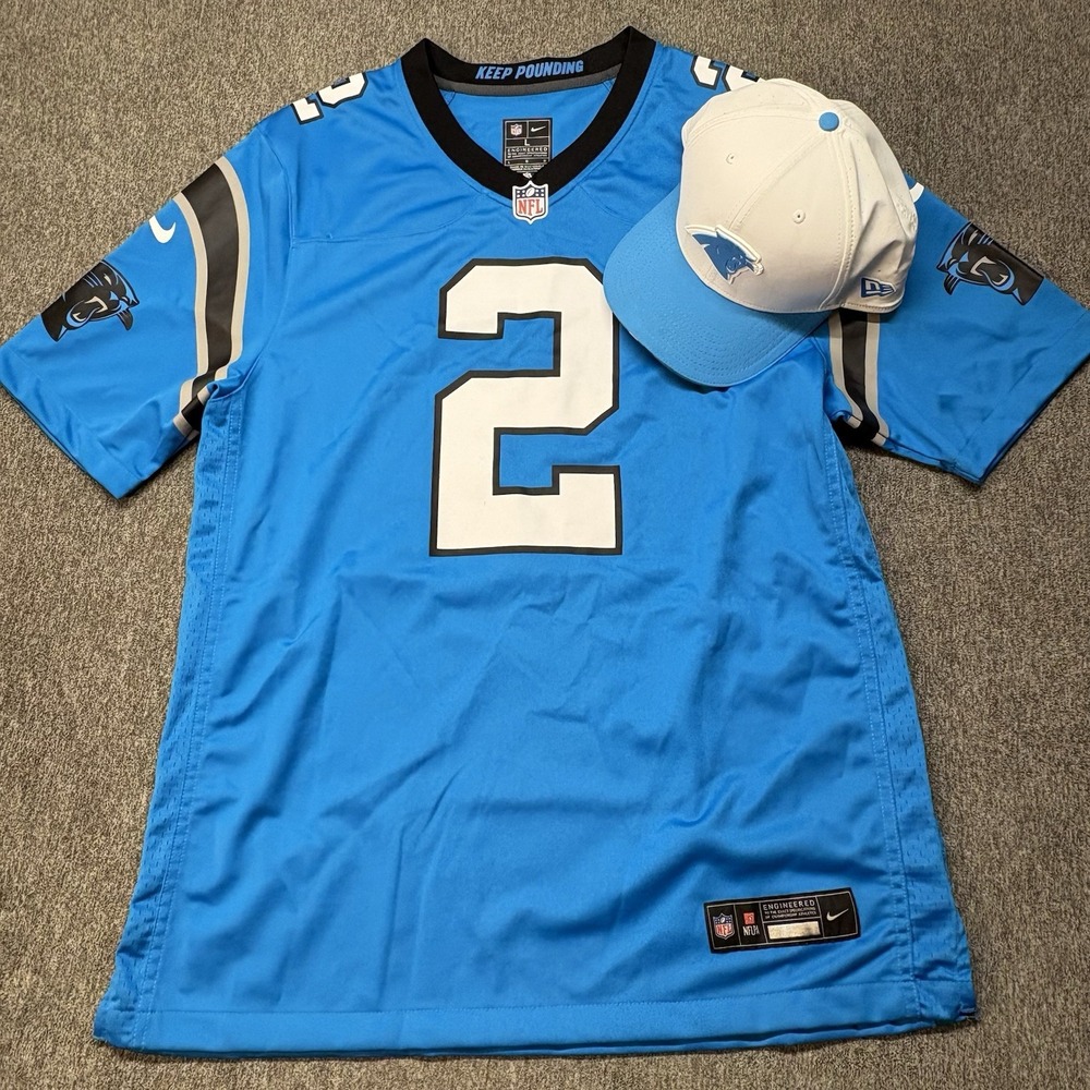 Authentic DJ Moore Carolina Panthers Nike Vapor FUSE NFL Jersey | Sz L W/ Hat